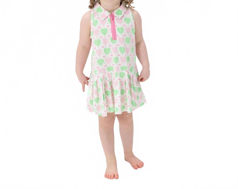 NEW ANGEL DEAR girls polo tennis dress with cartwheel short in pink